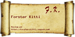 Forster Kitti névjegykártya