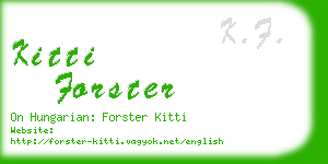 kitti forster business card